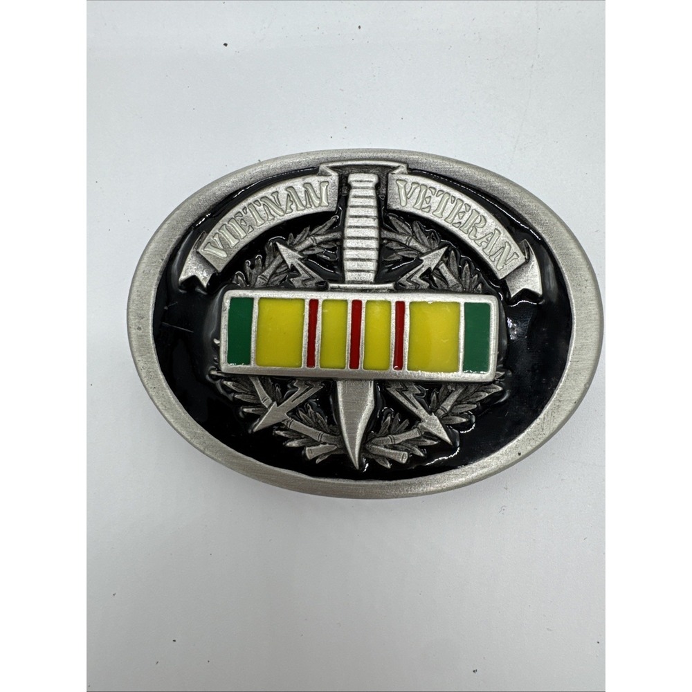 VINTAGE 1996 VIETNAM VETERAN BELT BUCKLE USA MILITARY‎ VET